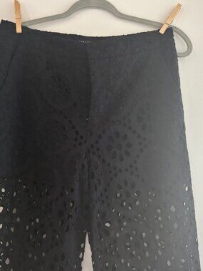 Fabulous Zara Cotton Navy Eyelet Long Pants with Poly Shorts intact